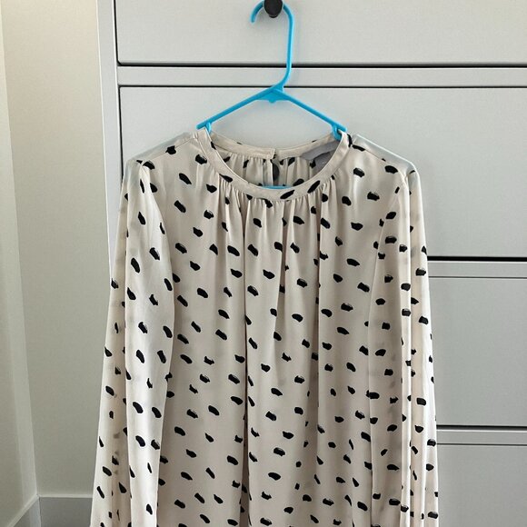 Cream & Black Spotted Blouse - size S - Picture 1 of 1